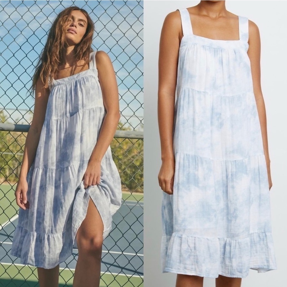 Rails Amaya Dress in Cascade Size S Blue Tie-Dye Sleeveless Dress